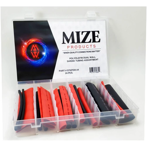 Mize Wire 24 Pc Polyolefin Dual Wall Adhesive Shrink Tubing Kit, STKPOD-24