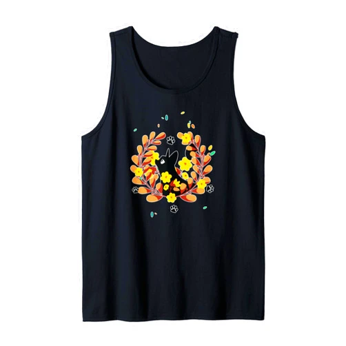 Visit The Feline Serenity Apparel CUTE BLACK ANGEL CAT KITTEN FALL ORANGE Angelic Serene Tank Top