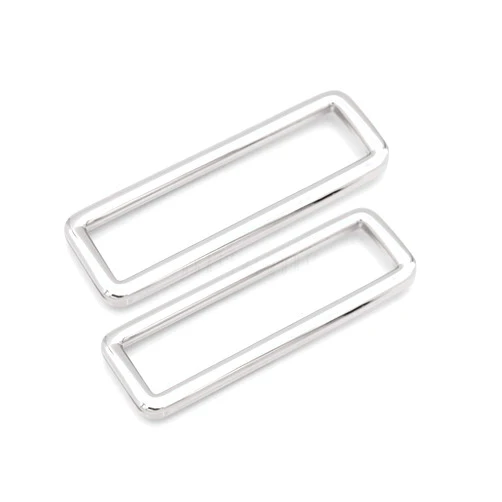 CRAFTMEMORE 2 Inch Rectangle Rings Buckle Metal Rectangular Buckle Loop for Bag Belt Strap Quality Finish 4 pcs SCLP (2 Inches Loop, Silver)