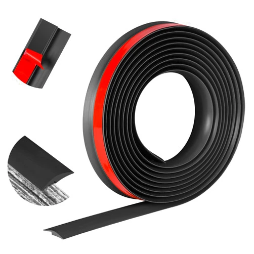 ToLanbbt 20Ft Floor Transition Strip Self Adhesive Carpet to Tile Floor Edging Trim PVC Threshold Strips, Peel and Stick Floor Joining Strip Suitable for Threshold Height Less Than 5mm(Black)