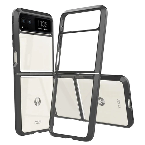 Sucnakp for Motorola Razr-2023 Case: Premium Clear Back Panel + TPU Bumper Cover for Moto Razr 2023（YKL Black）