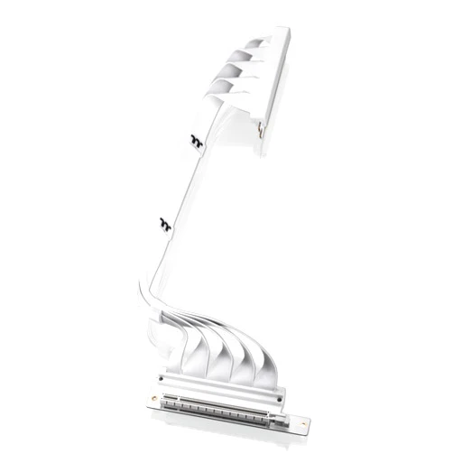 Thermaltake PCIe 4.0 Dual 90°Degree Connectors Riser Cable; White; 16Gbps High-Speed Transmission; 400mm; EMI Shielding; AC-077-CO6OTN-C1; 3 Year Warranty