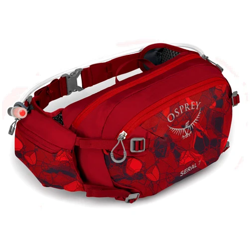 Osprey Seral 7L Unisex Biking Waist Pack with Hydraulics Reservoir, Claret Red