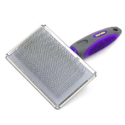 Hertzko Flexible Slicker Brush for Dogs and Cats - Removes Loose Hair, Tangles, and Knots, Flexible Head Contours on Your Pet’s Skin -Large Size Combs for Grooming Matting - Single Sided Brush