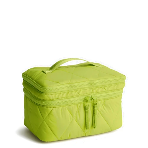 Vera Bradley Women's Featherweight Brush Up Cosmetic Case, Spinach Green, One Size
