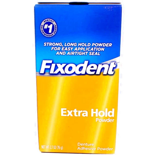 Fixodent Denture Adhesive Powder Extra Hold 2.70 oz (Pack of 3)
