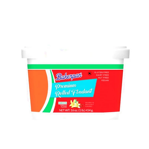 Bakerpan Premium Rolled Green Fondant for Cake Decorating - 1 Pound, Vanilla Flavor