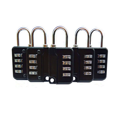ZPLIUST 4 Digit Combinations Padlock The Safe Cipher Lock, for Gym Outdoor & School Employee Locker, Toolbox, Fence, Hasp Cabinet, Resettable Combo Locks (Black 5 Pack)