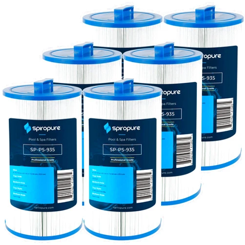 SpiroPure Replacement for Pleatco PWW35L Unicel 4CH-935 Filbur FC-0170 Baleen AK-90082 Nordic T-35 Waterway Plastics 817-4035 Hot Tub Spa Pool Filter Replacement Cartridge (Case of 6)