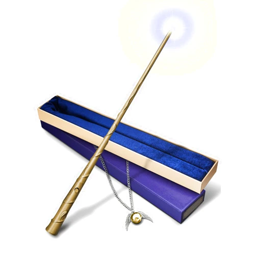 Natem Wizard Wand, Witches Cosplay Magic Wands, Wands Collection Christmas Halloween Props Party Supplies, Necklace Included (Acute)
