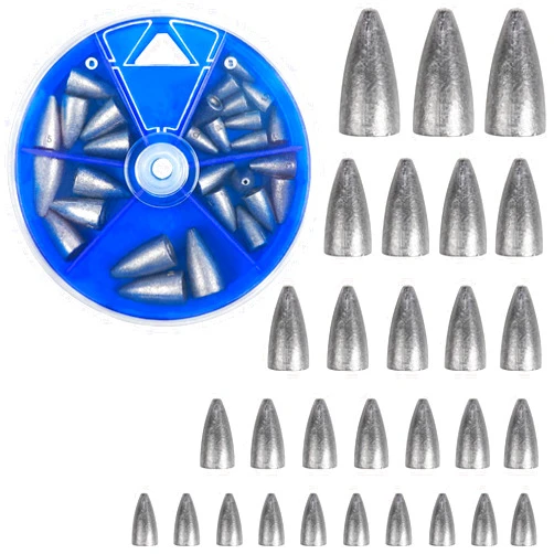JSHANMEI Fishing Weights Kit 29/83pcs Bullet Fishing Weights for Bass Fishing Texas Rigs Worm Weights Fishing Sinkers Freshwater Saltwater Fishing Tackle