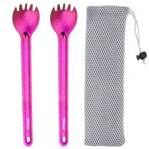 Tibest Titanium Spork Long Handle, 8.7