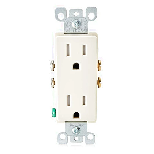 Leviton T5325-TMP 15 Amp 125V Tamper Resistant Decora Duplex Receptacle (10 Pack), Light Almond