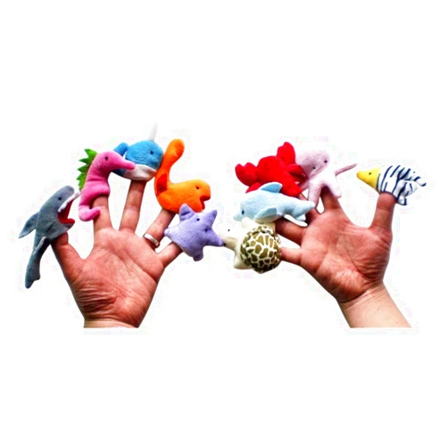 Aimeely Cute Baby Kids Plush Sea Animals Finger Puppets Soft Ocean Educational Toy 10PCS