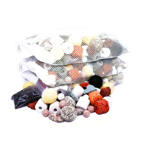 ZHHMl Aquarium Fitler Media 12 in 1 Filter Material Mixing Aquarium Bio Balls Filter Media, Pond Bio Filter Media with Mesh Bag Applicable to Fresh Water and seawater (3 Pack 1500g/3.3 lbs)