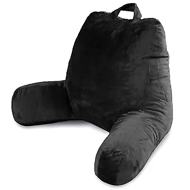 Milliard Reading Pillow with Shredded Memory Foam, Large Adult Backrest with Arms, Back Support for Sitting Up in Bed with Washable Cover (Sit up Pillow) Black