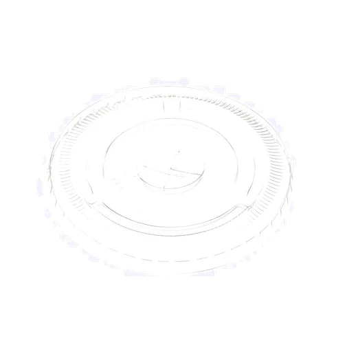 GUSTO [100 Count] Clear PET Plastic Flat Lids With Straw Slot for 12, 16, 20 & 24 oz. Milkshake Cups
