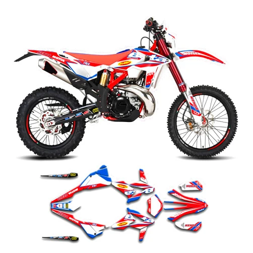 Kungfu Graphics Custom Decal Kit for 2018 2019 Beta 250 300 350 390 430 480 RR, Red White, BTRR1819002-KO