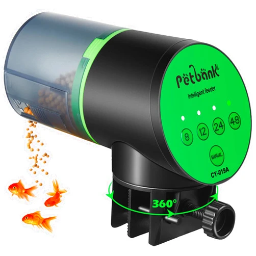 Petbank Automatic Fish Feeder for Aquarium - Auto Fish Food Dispenser Battery Operated Vacation Timer Fish Feeder Automatic Dispenser with 2 AAA Batteries Included