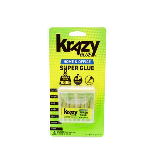 Krazy Glue KG82048SN Home & Office Super Glue, Single-Use Tubes, Fine Tip, 0.5 Grams, 4 Count, 0.07 oz, Original Version
