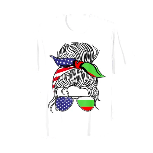 Bulgarian American Flag Bulgarian Roots USA American Bulgarian Patriot Flag Women Girl Bulgaria Grown T-Shirt