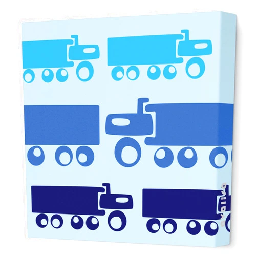 Avalisa Stretched Canvas Nursery Wall Art, Truck, Blue, 12