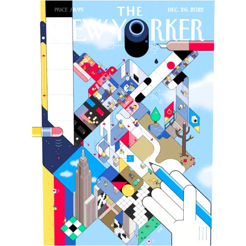 New York Puzzle Company - New Yorker Ups and Downs - 1000 Piece Jigsaw Puzzle for Adults by Chris Ware