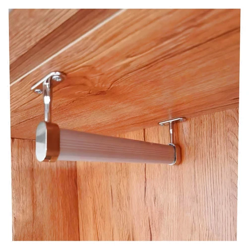 SUCHETA Top Mount Wardrobe Poles for Hanging Clothes, Length 40 50 60 70 80cm, Anti-Rust Metal Closet Rods, Clothes Hanger Bar (Color :Silver, Size :55cm/21.6in)