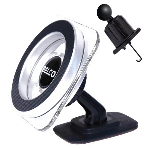 BELCO Magnetic Phone Holder for Car – Adhesive Car Phone Mount with 360-degree Rotation for Dashboard and Air Vent – Compatible with iPhone and Android