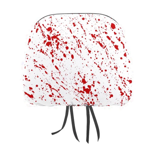 CLaLoc 2 Pack Blood Soaked, Bloody Horror Fright Halloween Headrest Covers, Seat Cover Accessories Car Headrest Protector Universal Fit to All Car/Truck Models