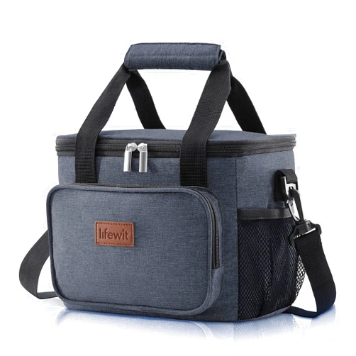 Lifewit Medium Lunch Bag Insulated Lunch Box Soft Cooler Cooling Tote for Adult Men Women, Dark Grey 12-Can (8.5L)