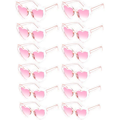 Flutesan 12 Pack Bachelorette Sunglasses Bride Bridesmaid Heart Shaped Sunglasses Women Eyeglasses for Party