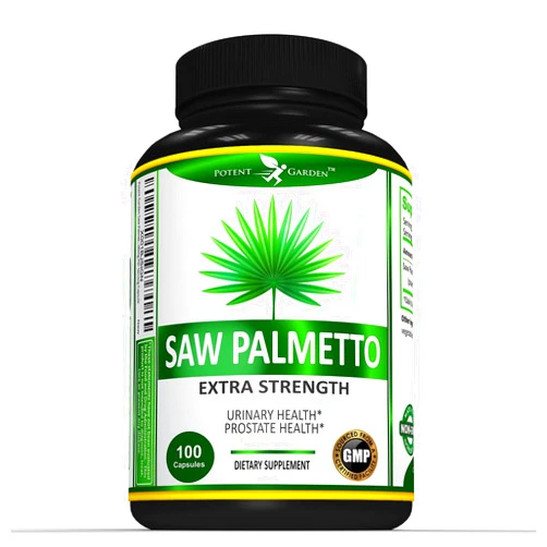 Potent Garden Saw Palmetto 500 mg for Prostate Health Palmetto Supplement - Healthy Urination Frequency & Flow Formula - Non GMO, 100 Saw Palmetto Capsules