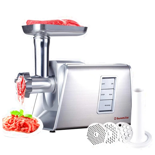 Sunmile SM-G73 Heavy Duty Electric Meat Grinder and Sausage Stuffer Maker 1000W Max with Stainless Steel Cutting Blade and 3 Cutting Plates and 1 Big Sausage Stuff, ETL Certificated