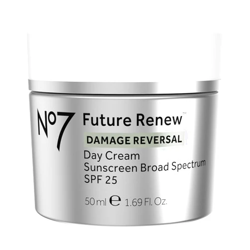 No7 Future Renew Damage Reversal Day Cream SPF 25 - Anti Aging Face Cream with SPF for Visibly Damaged Skin - Protects, Moisturizes & Reverses Dryness - Suitable for All Skin Types (1.69 Fl Oz)