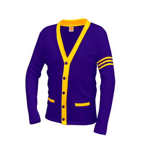 Averill's Sharper Uniforms Your Neighborhood Uniform Store Unisex 5-Button V-Neck with Contrasting Trim Varsity Cardigan