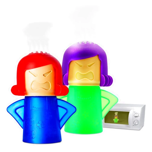 Abnaok Microwave Cleaner, 2 PCS Angry Mama Microwave Cleaner Microwave Oven Steam Cleaner Easily Clean in Minutes Cleans Add Vinegar and Water for Home or Office with English Manual