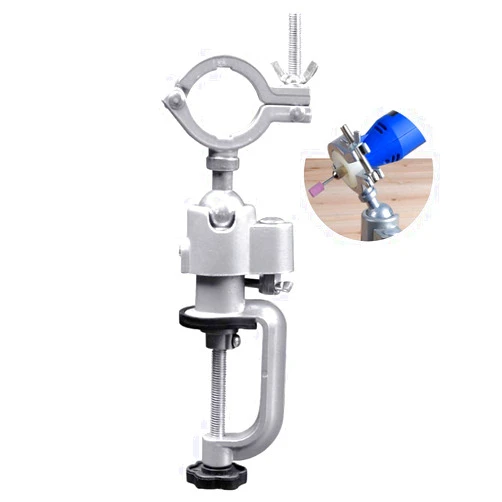 WANLIAN Universal Electric Drill Electric Grinder Bracket, Table Vise, 360 Rotating, Adjustable Aluminum Alloy DIY Workbench Clamp Vise