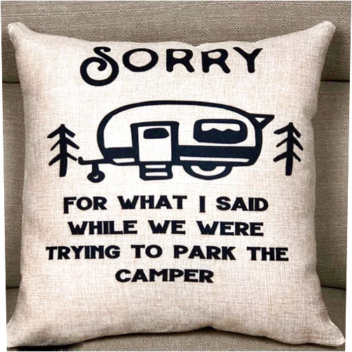 FaceYee Sorry for What I Said Camper Pillowcases Camping Park Camper Travel trailer Parking The camper Gift for camper RV Pillowcases 18x18inch Pillowcovers Linen Removable Two Side Color:Camper