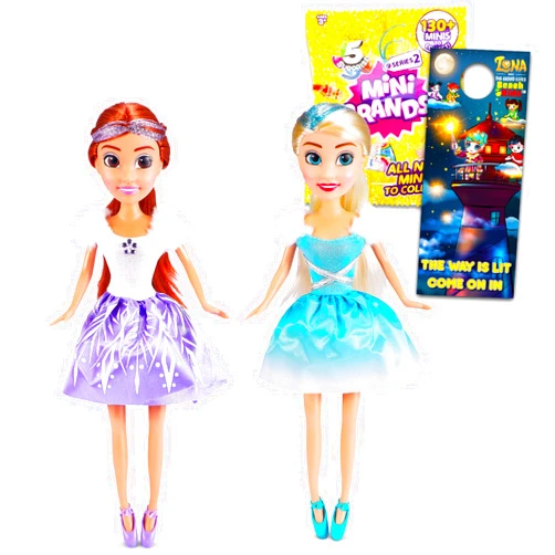 Game Party Zuru Sparkle Girlz Dolls Set - 2 Pack Sparkle Girlz Dolls Bundle with Zuru Mini Brands Blind Pack and Door Hanger | Zuru Sparkle Girlz Dolls for Kids