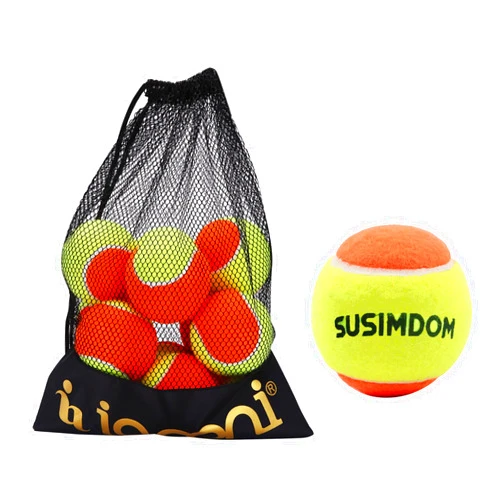WLSRW Beach Paddle Tennis Ball Natural Rubber with Great Flex Elasticity-12 Balls with Mesh Carry Bag