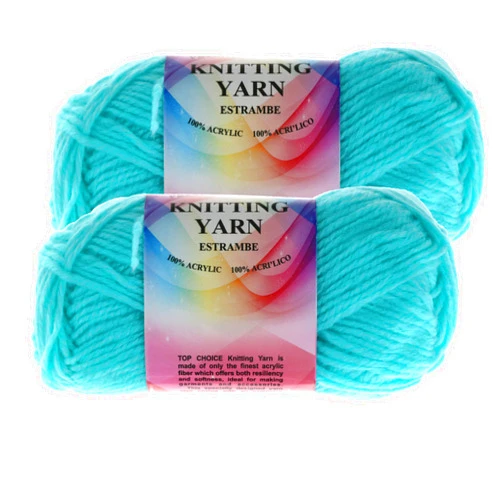 Generic OCD Bargain Premium Acrylic Yarn, Snag Free, 4 Ply for Knitting, Crochet and DIY Projects (2 Pack) (Turquoise)