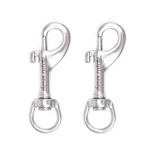 Shonan.Systems SHONAN 2.75 Inch Swivel Eye Snap Hook, 2 Pack Marine Grade Scuba Bolt Snap, Single Ended Stainless Steel Flag Clips Swivel Snaps for Scuba Diving, Flag Pole Rope, Dog Leash, Camera Strap and More