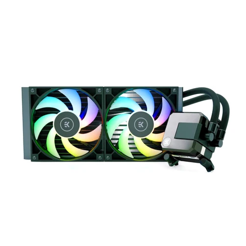 EK AIO Elite 280mm D-RGB All-in-One CPU Liquid Cooler with EK-Vardar High-Performance PMW Fans, Water Cooling Computer Parts, 140mm Fan, Intel 115X/1200/2066, AMD AM4