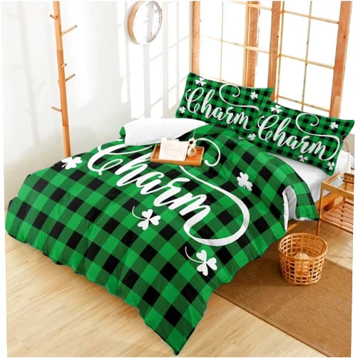 Roadchoice St. Patrick's Day Duvet Cover Queen Lhaim Queen Duvet Cover with Zipper Closure Duvet Cover for Aldult Kids Soft Breathable Microfiber Comforter Cover 90