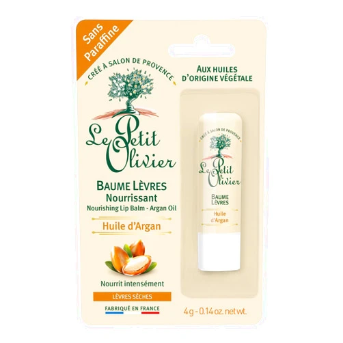 Le Petit Olivier Nourishing Lip Balm Stick - Enriched with Argan Oil - Softens and Smooths Dry Lips - Made with Natural Vegetable Oils - 0.14 oz