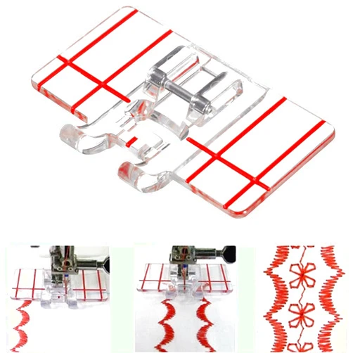 Stormshopping Clear Top-Load Border Guide Presser Foot for Brother Singer Janome Babylock and More Low Shank Domestic Sewing Machines