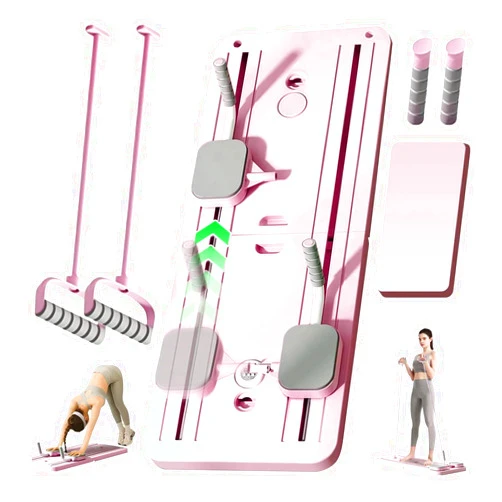INTHEAIR Foldable Pilates Reformer Machine for Home Gym - Portable 5-in-1 Sliding Board with Resistance Bands & Jump Board | Core Trainer for Beginners & Studio Equipment
