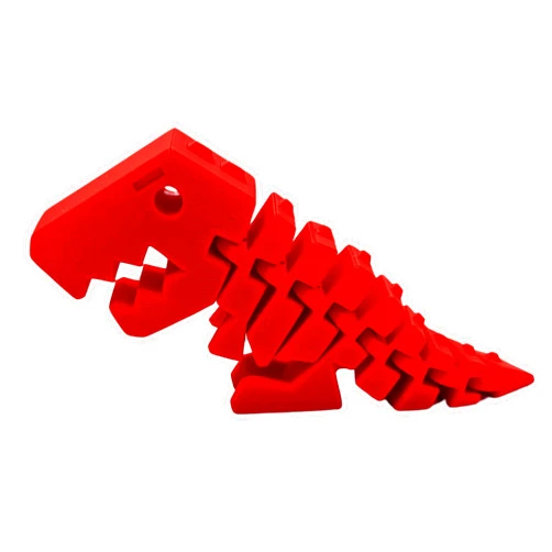 ZZ LIFE Rexi Collectible Figurine - Stress Relief, Autism, ADHD - Flexible Dinosaur - Articulating Joints (Red)