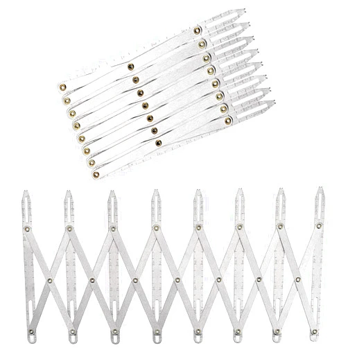 Berovskki Aluminum Expanding Sewing Gauge Button Guide Equal Space Expandable Sewing Tools Device for Buttons Pleats Crafts
